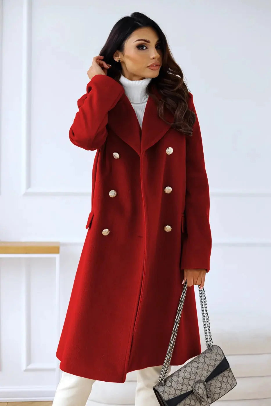 Women's Double-Breasted Wool Coat | Cozy Winter Outerwear 9