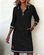 Women's Dress | Zip Collar Polo Style with Relaxed Fit and Pockets 13