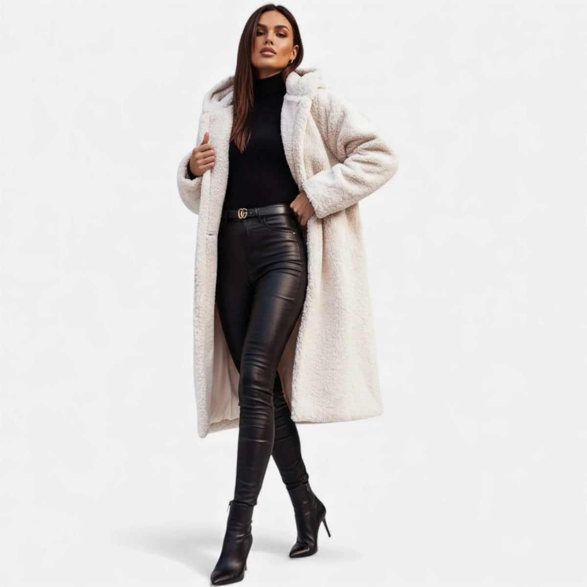 Women's Faux Fur Coat | Long Plush Winter Coat for Warmth 2