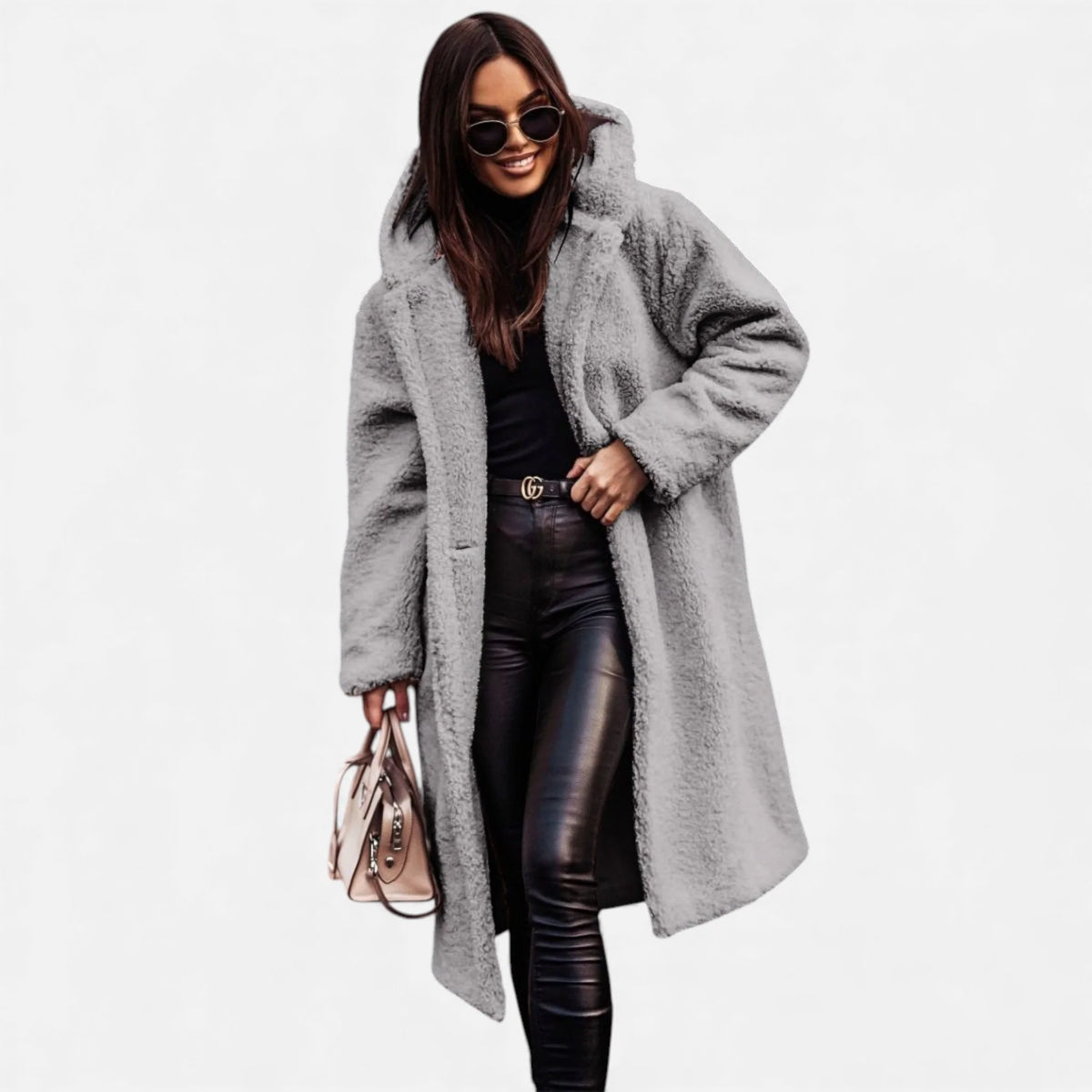 Women's Faux Fur Coat | Long Plush Winter Coat for Warmth 5