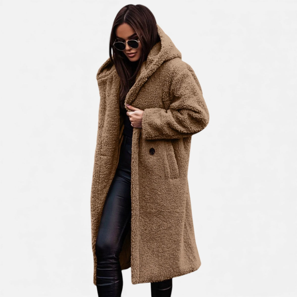 Women's Faux Fur Coat | Long Plush Winter Coat for Warmth 7