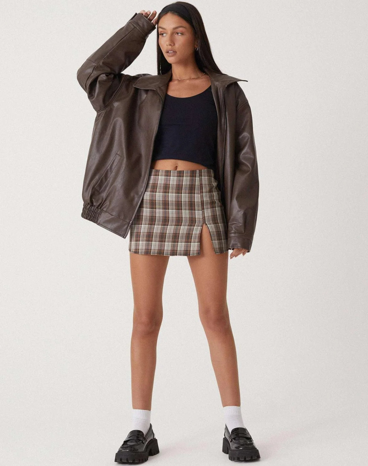 Women's Faux Leather Jacket | Oversized Relaxed Fit Coat 1