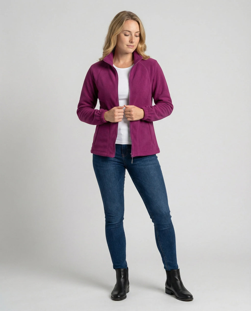 Women's Fleece Jacket | Lightweight Stand Collar Warm Layer 1