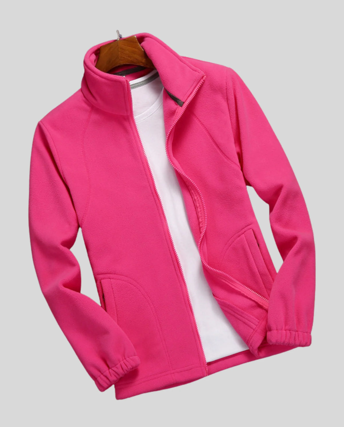 Women's Fleece Jacket | Lightweight Stand Collar Warm Layer 12