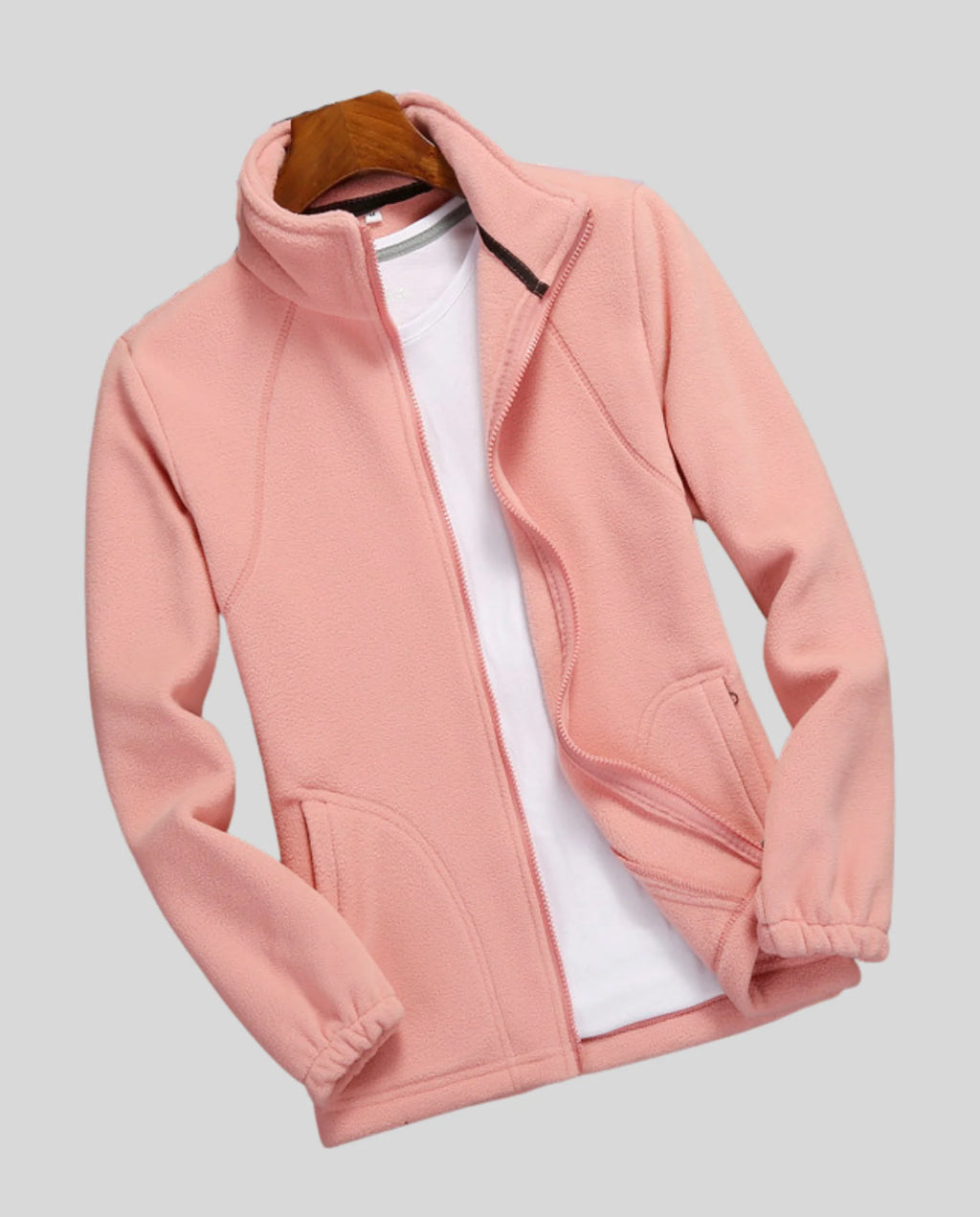 Women's Fleece Jacket | Lightweight Stand Collar Warm Layer 7