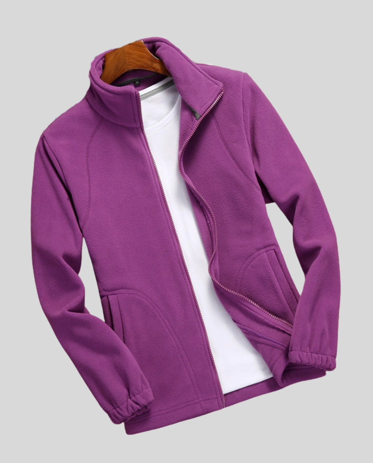 Women's Fleece Jacket | Lightweight Stand Collar Warm Layer 8