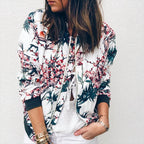 Women's Floral Bomber Jacket | Lightweight Zip Front Layer 2