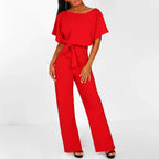 Women's Jumpsuit with Adjustable Belt | Relaxed Fit Casual Romper 8