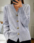 Women’s Knit Cardigan with Heart Buttons | Relaxed Fit Layering Sweater 0