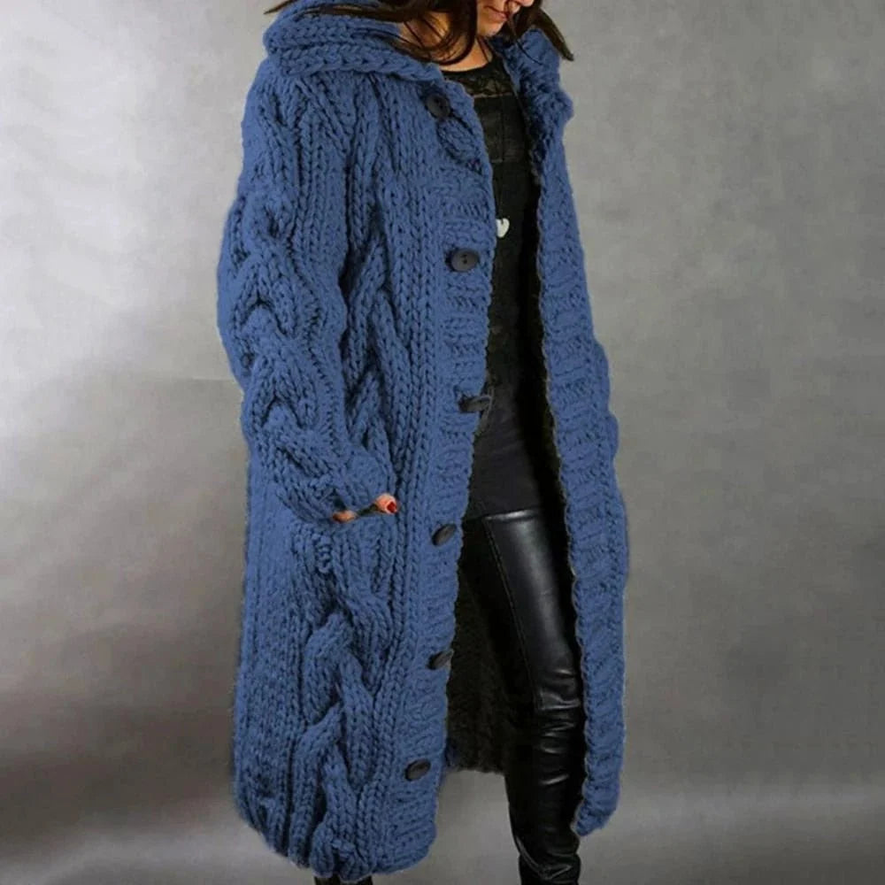 Women's Knitted Coat | Cozy Knee-Length Casual Outerwear 0