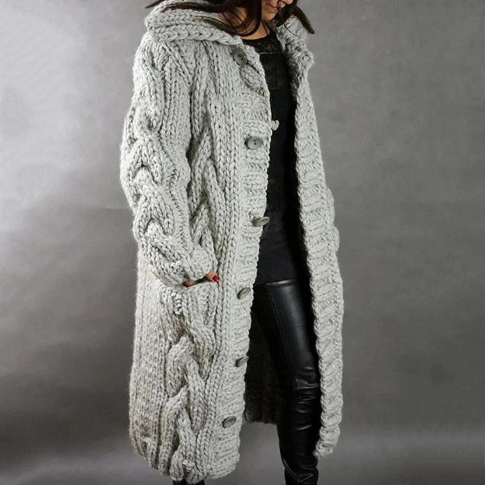 Women's Knitted Coat | Cozy Knee-Length Casual Outerwear 1