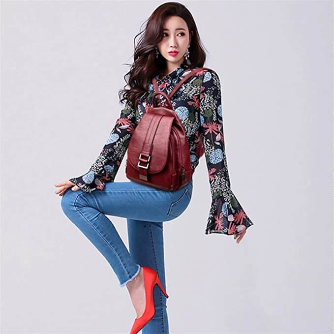 Women's Leather Backpack for Everyday Use | Waterproof & Compact 8