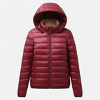 Women's Lightweight Down Coat | Slim Fit Hooded Winter Jacket 10