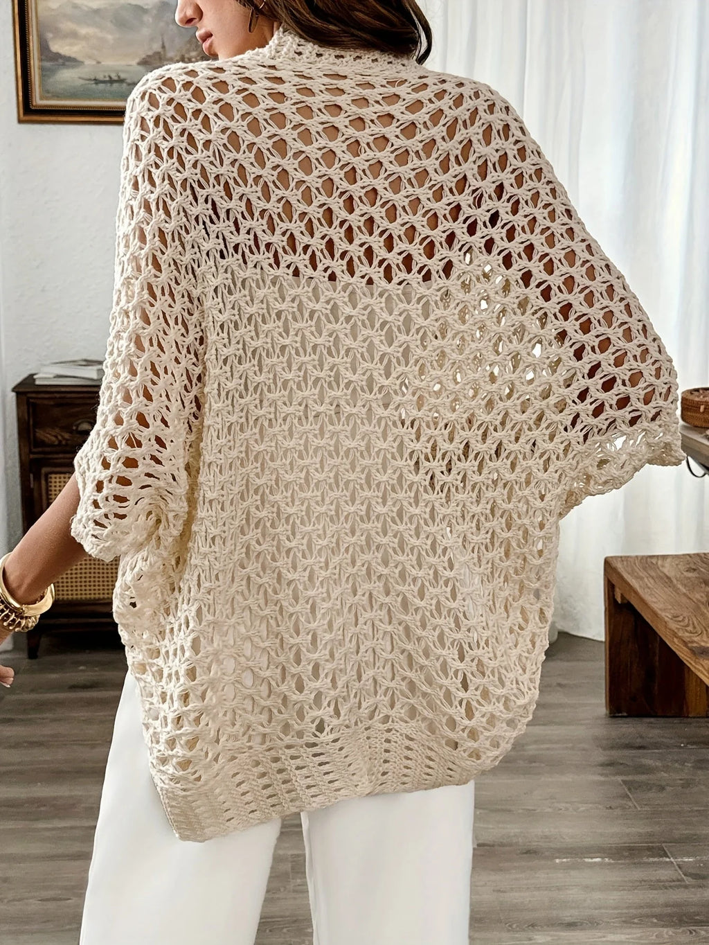 Women’s Lightweight Open-Knit Cardigan | Draped Summer Layer 3