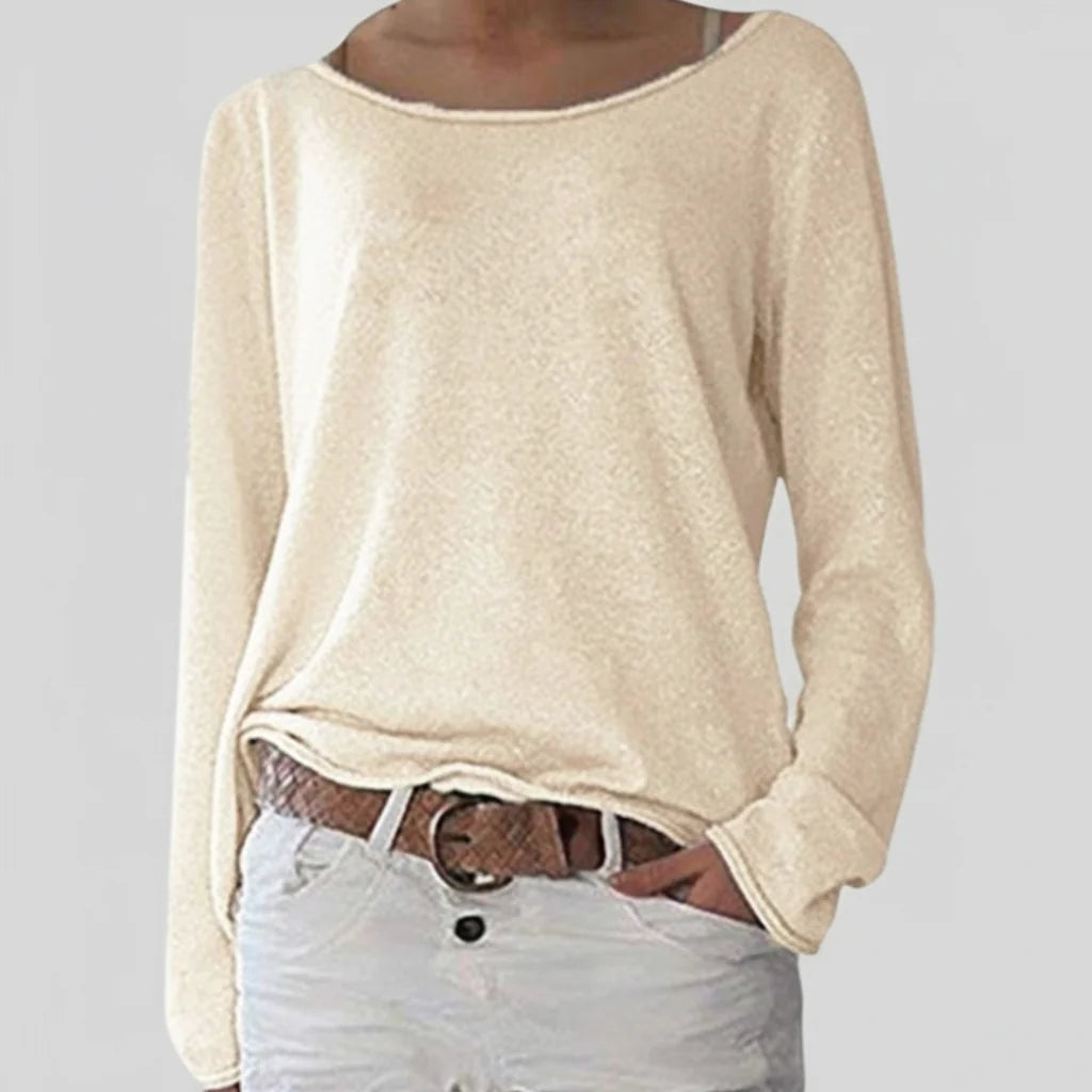 Women’s Lightweight Sweater with Relaxed Boat Neck Fit 2