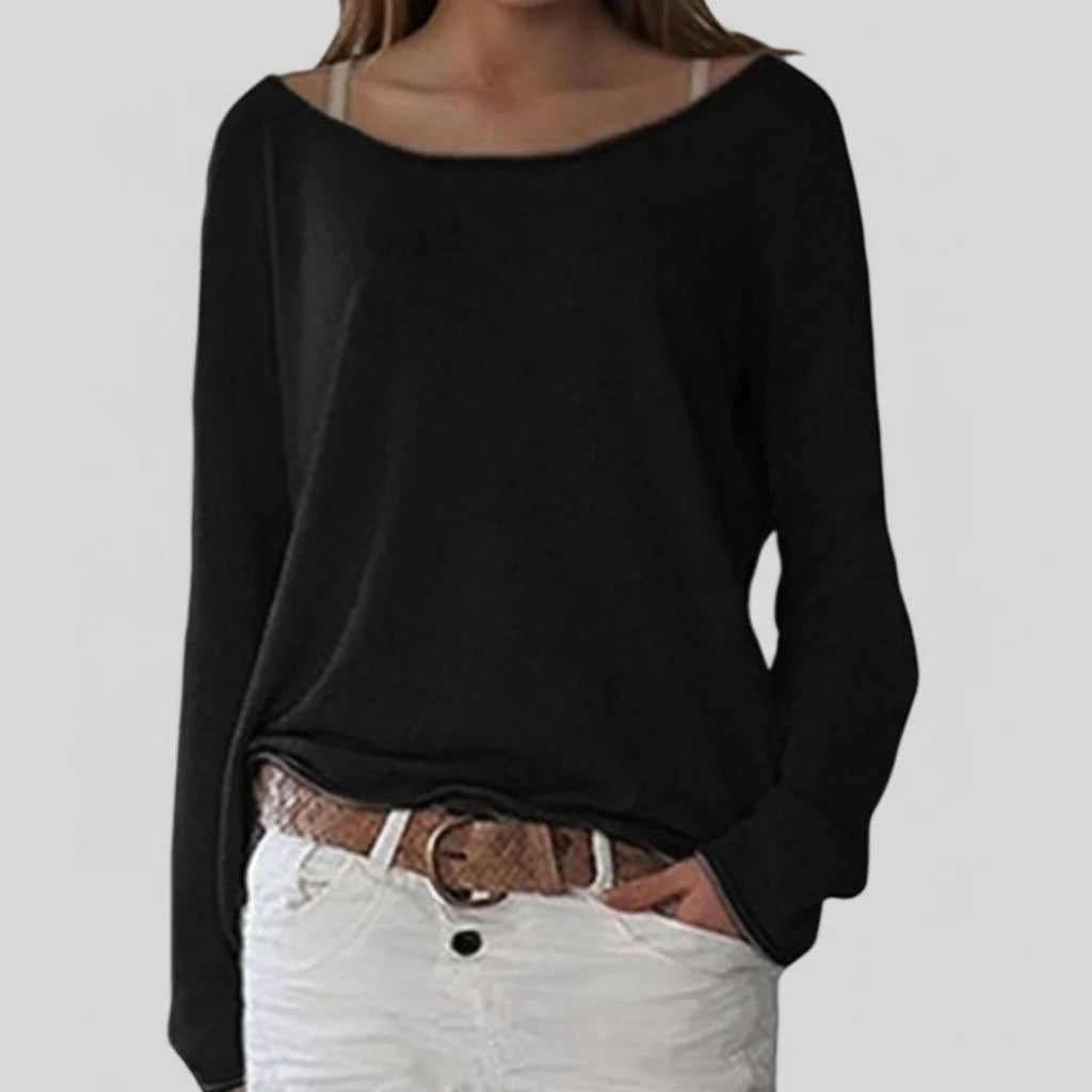 Women’s Lightweight Sweater with Relaxed Boat Neck Fit 5