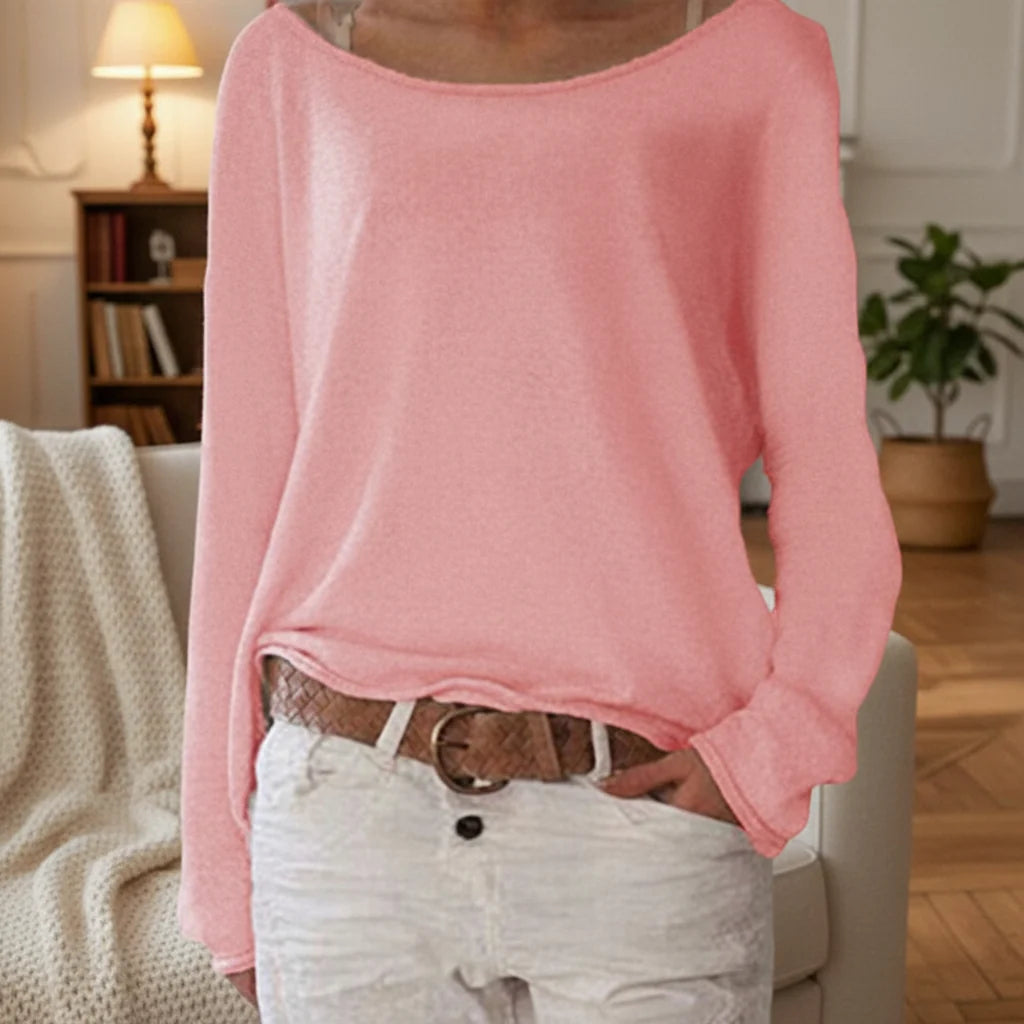 Women’s Lightweight Sweater with Relaxed Boat Neck Fit 6