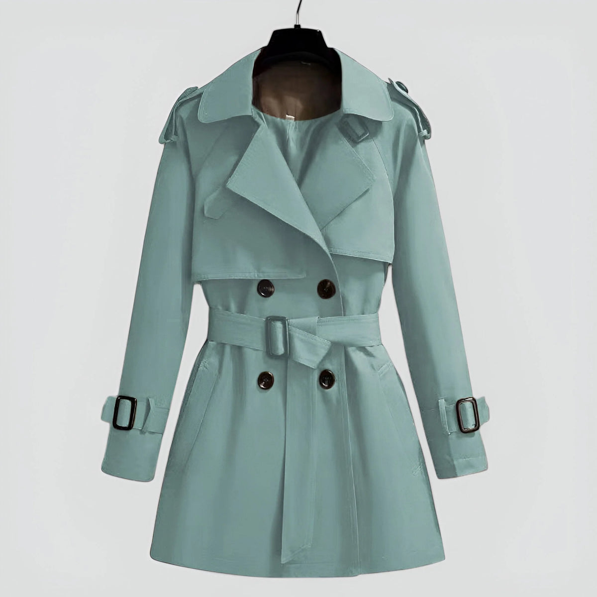 Women's Lightweight Trench Coat | Mid-Length Double-Breasted Outerwear 2