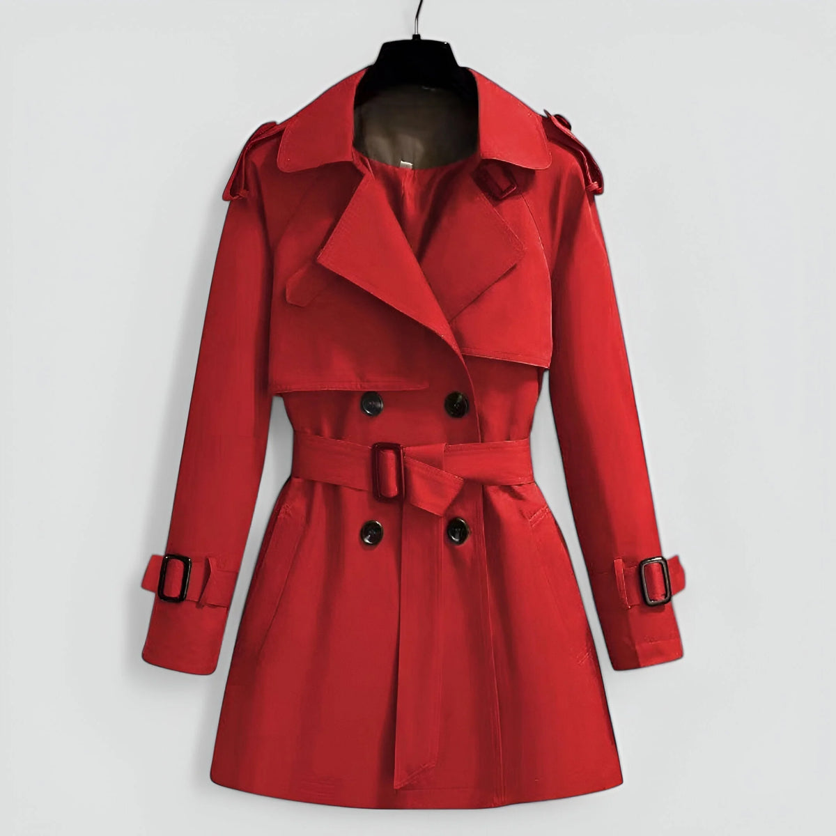 Women's Lightweight Trench Coat | Mid-Length Double-Breasted Outerwear 3