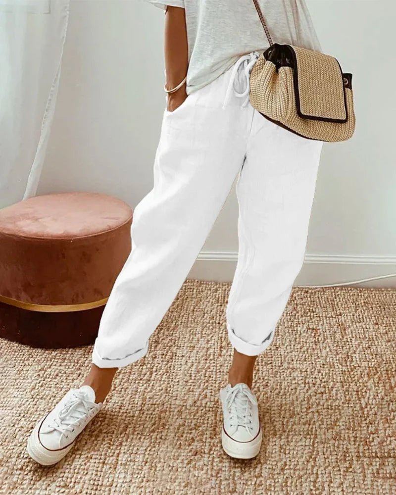 Women's Linen Wide Leg Pants | Relaxed-Fit Trousers for Everyday Wear 3