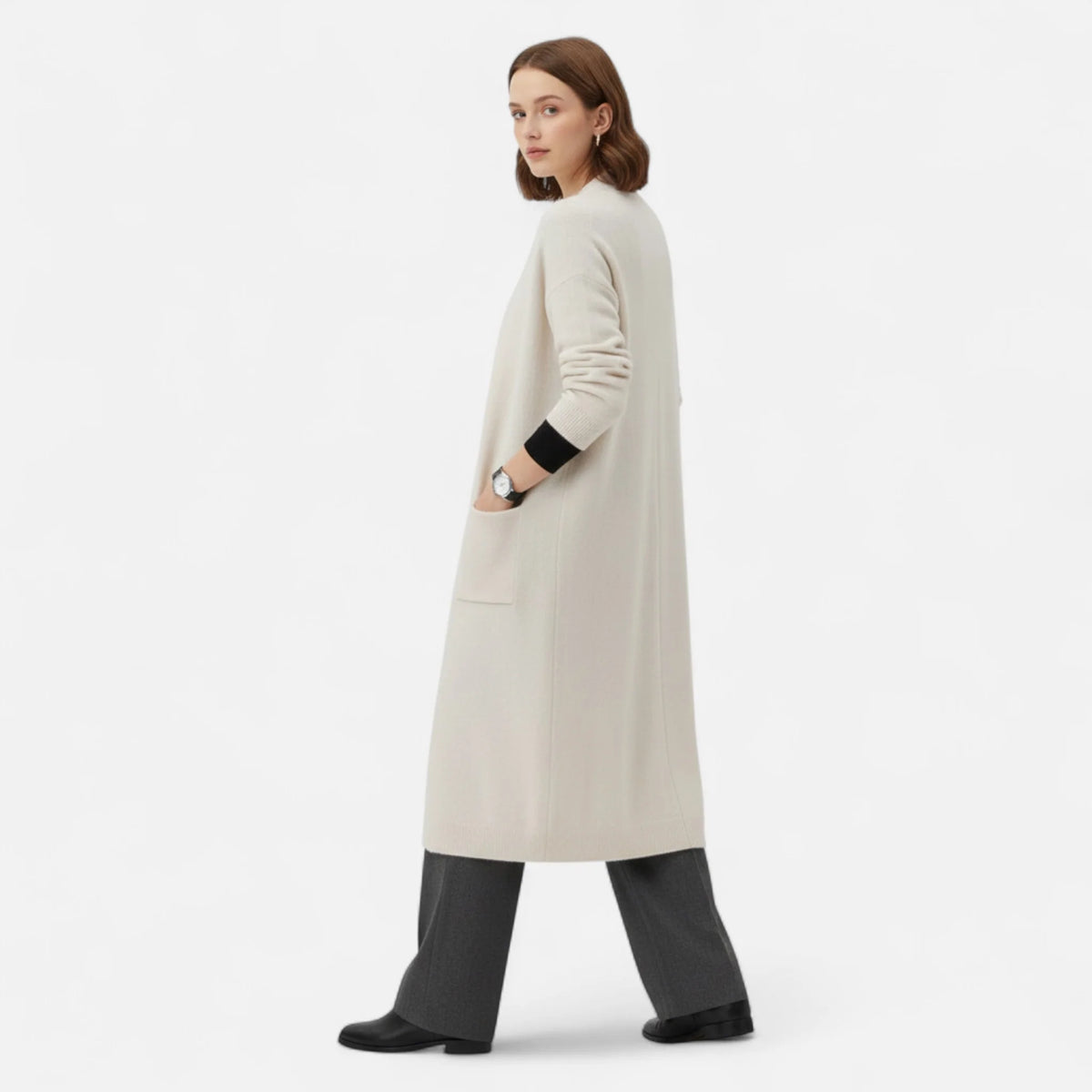Women's Long Cardigan Sweater | Lightweight Open-Front Knit Layering 2