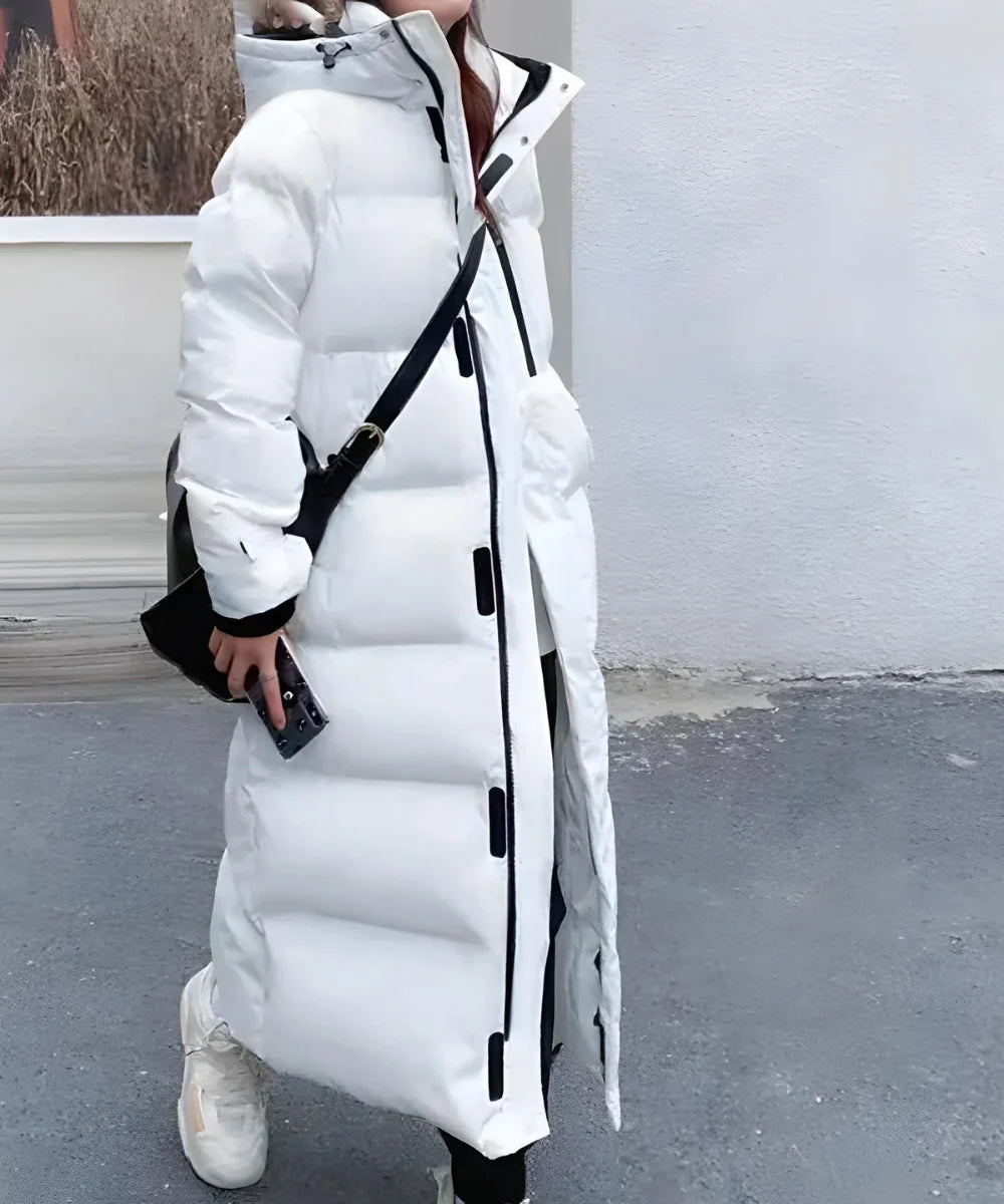 Women's Long Puffer Coat | Waterproof Black Puffer Jacket for Winter 1