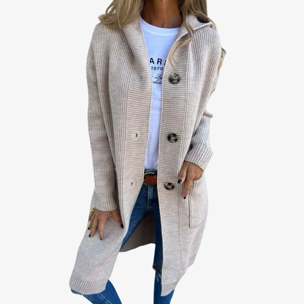 Women’s Longline Hooded Knit Cardigan | Relaxed Button-Up Layer 5