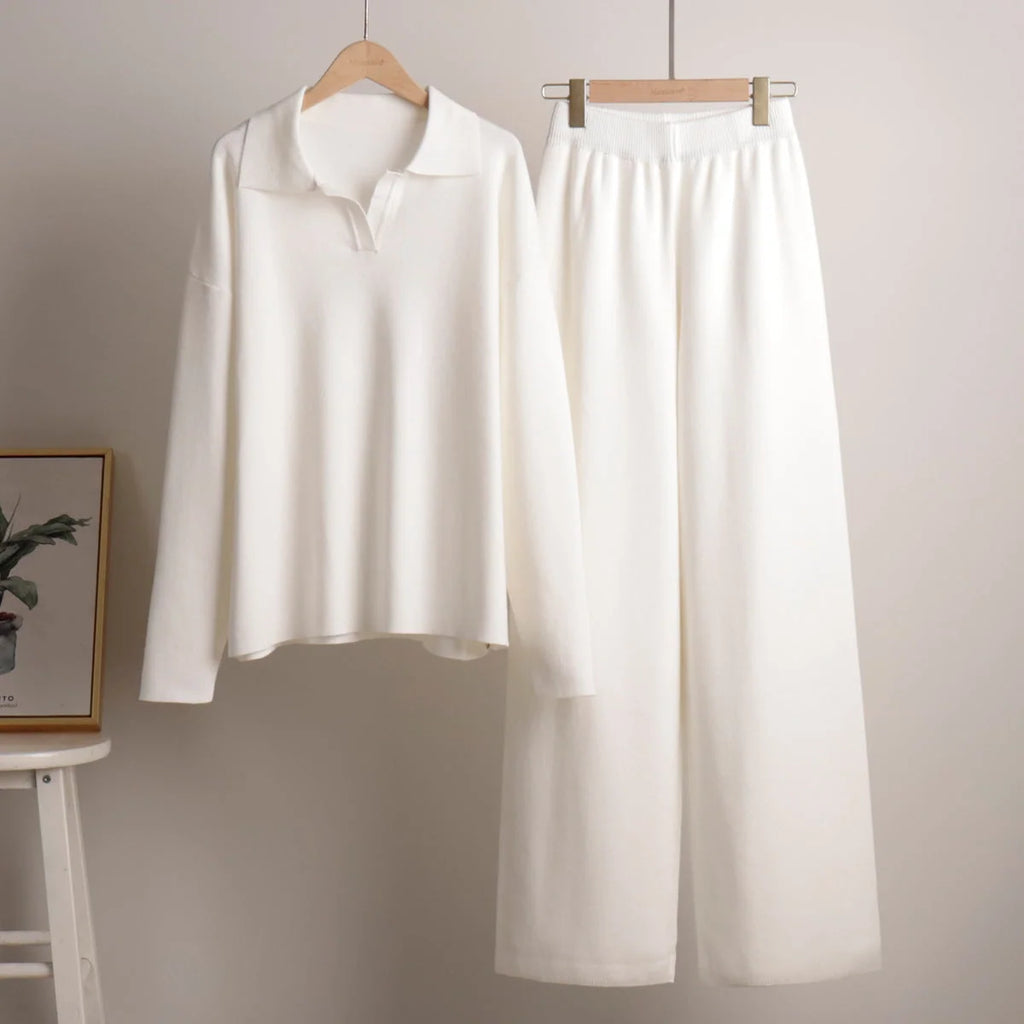 Women's Loungewear Set | Relaxed Fit Two Piece Trousers & Polo 4