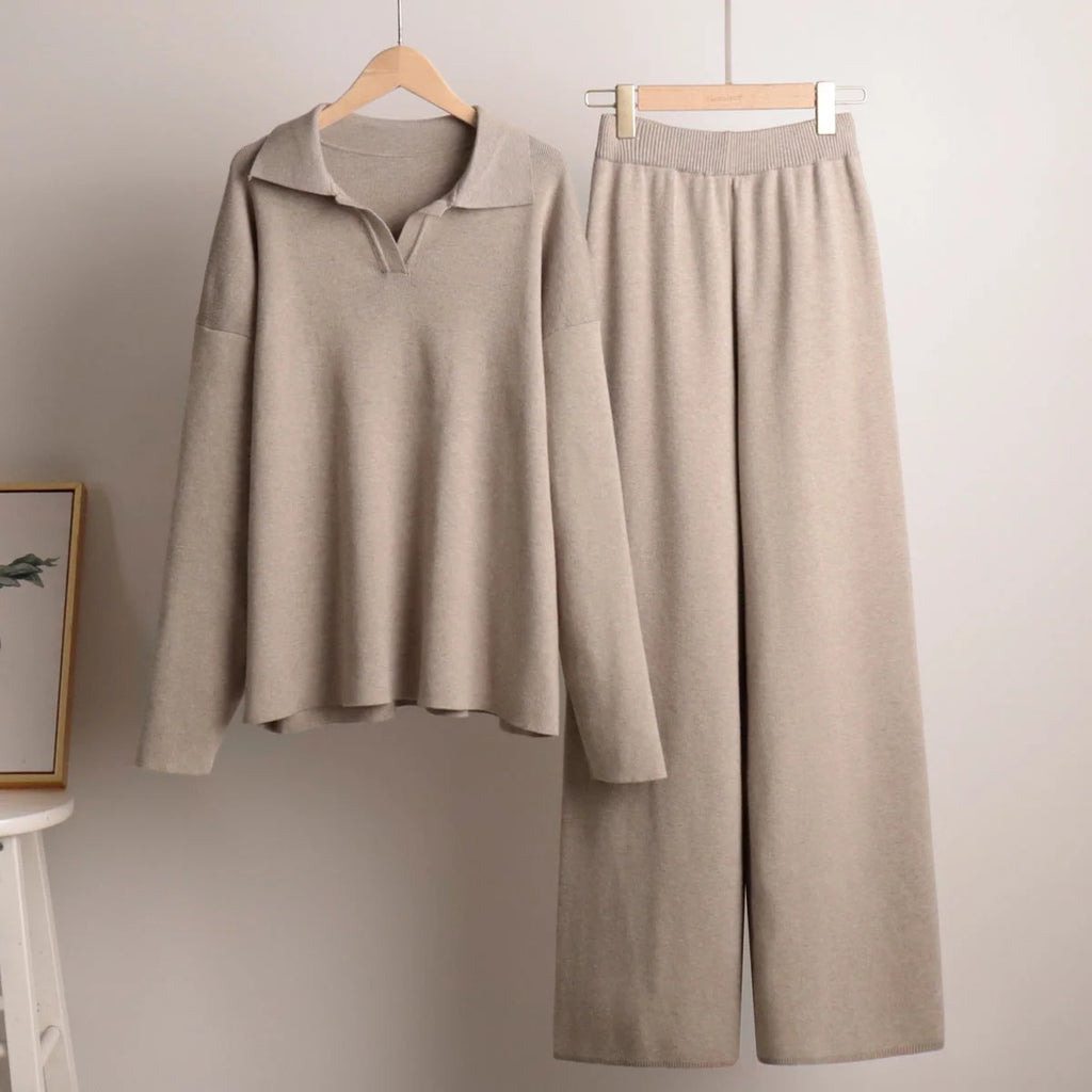 Women's Loungewear Set | Relaxed Fit Two Piece Trousers & Polo 5