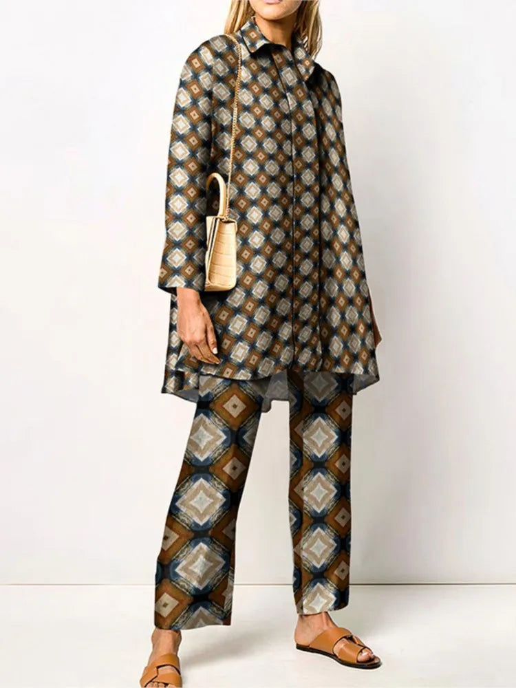 Women's Loungewear Set | Vintage Two-Piece Relaxed Fit Outfit 2