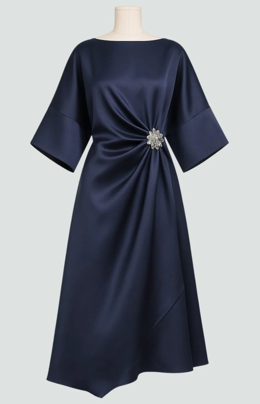 Women's Maxi Dress | Draped Formal Gown with Cape Sleeves 6