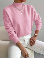 Women’s Mock Neck Sweater | Soft Relaxed Fit Knit for Autumn 2