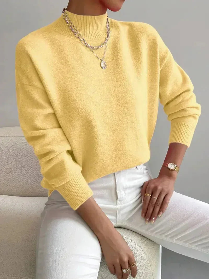 Women’s Mock Neck Sweater | Soft Relaxed Fit Knit for Autumn 3
