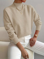 Women’s Mock Neck Sweater | Soft Relaxed Fit Knit for Autumn 4