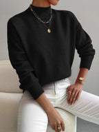 Women’s Mock Neck Sweater | Soft Relaxed Fit Knit for Autumn 5