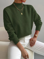 Women’s Mock Neck Sweater | Soft Relaxed Fit Knit for Autumn 7