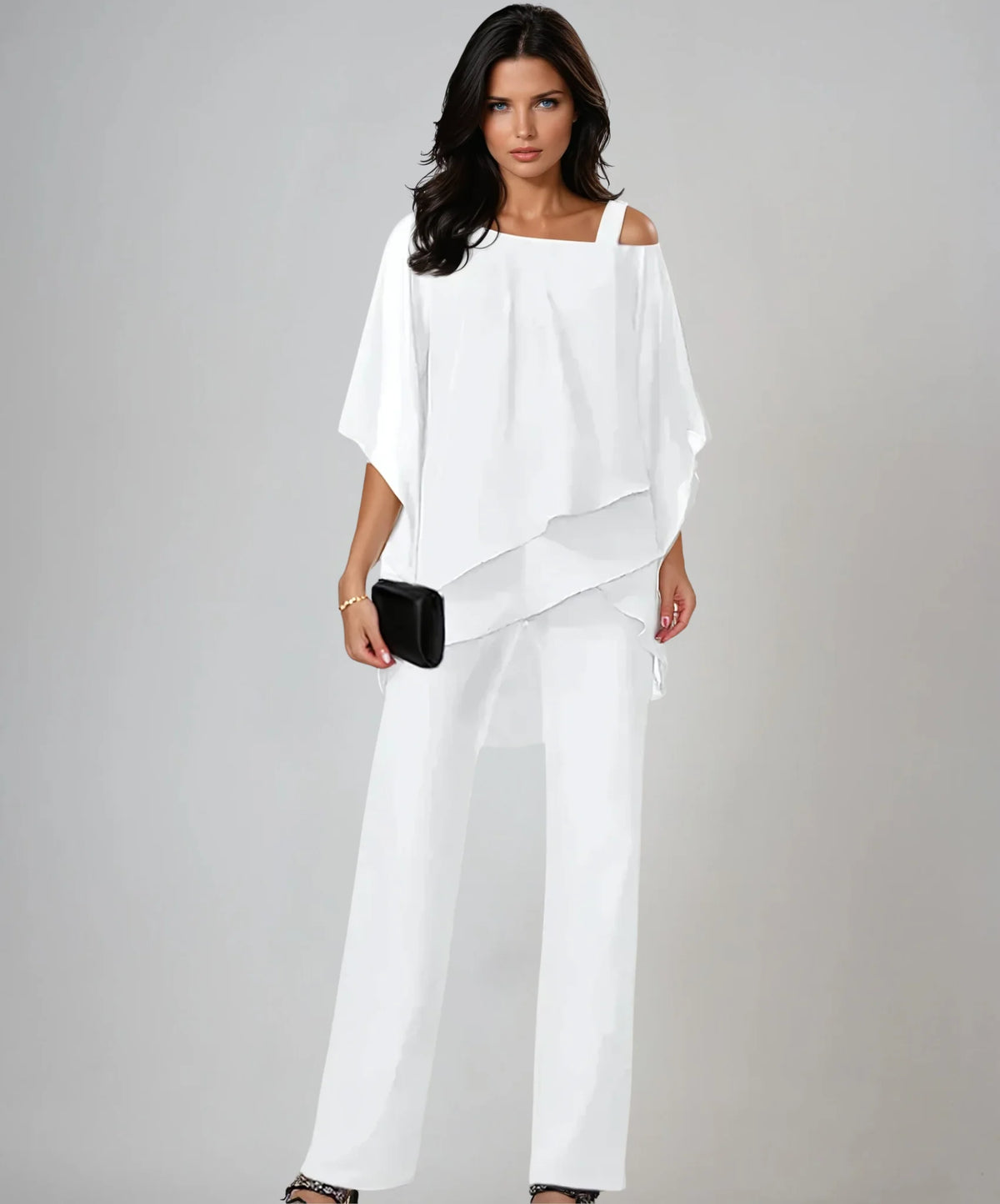 Women's Outfit | Soft Stretch Layered Two-Piece Clothing Set 0