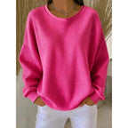 Women’s Oversized Textured Sweater | Relaxed Long-Sleeve Knit 0