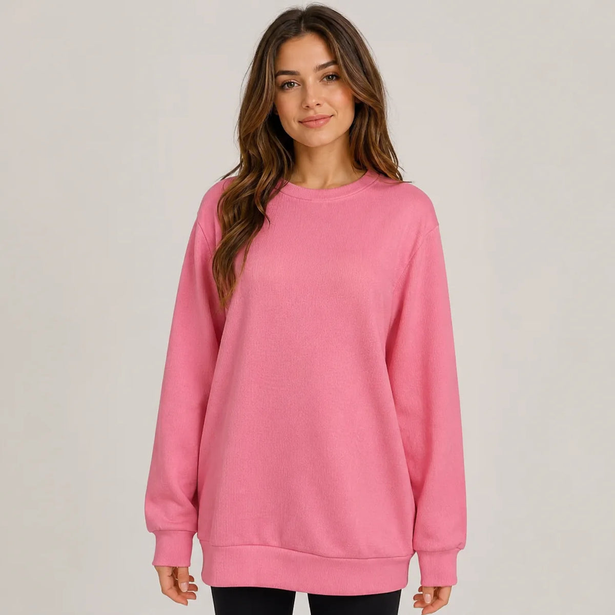 Women’s Oversized Textured Sweater | Relaxed Long-Sleeve Knit 1