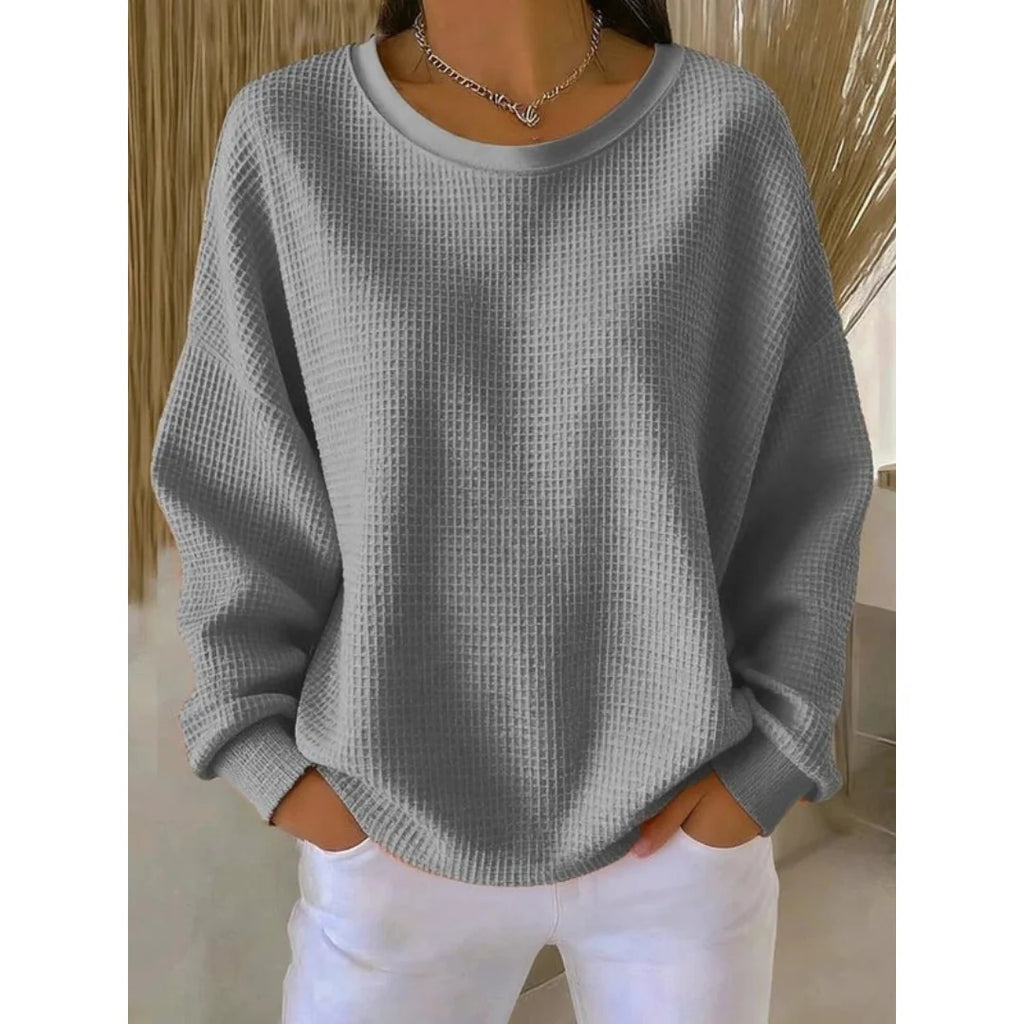 Women’s Oversized Textured Sweater | Relaxed Long-Sleeve Knit 4