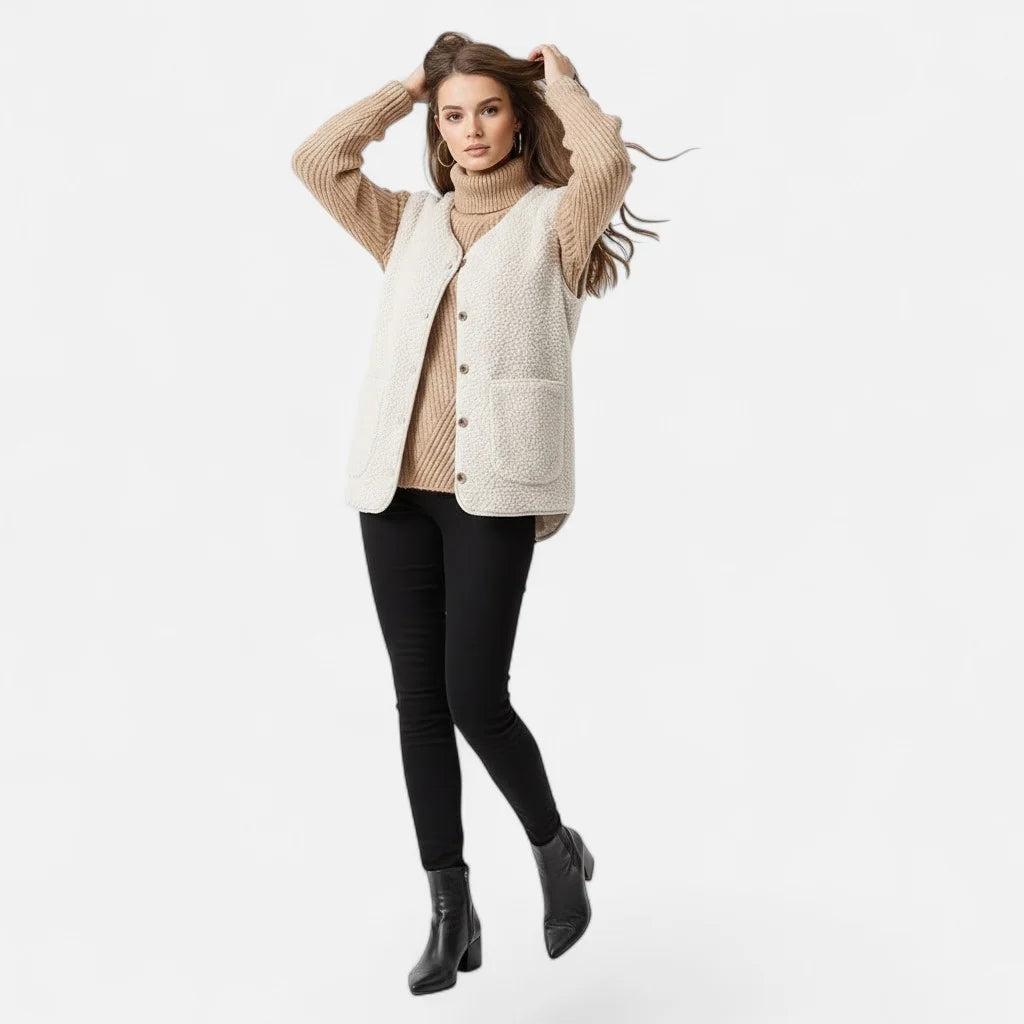 Women’s Plush Cashmere-Blend Vest | Lightweight Layering Piece 2