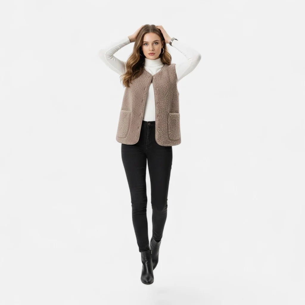 Women’s Plush Cashmere-Blend Vest | Lightweight Layering Piece 7