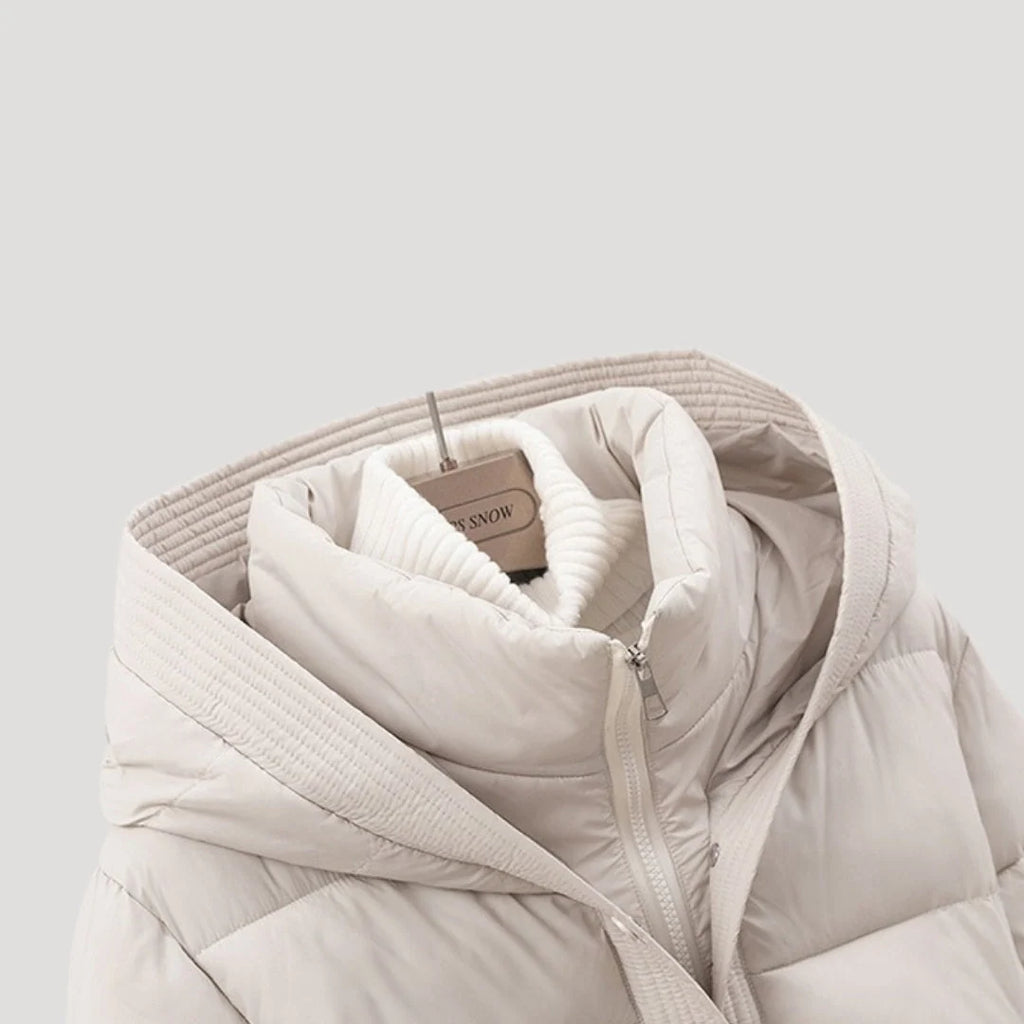 Women's Puffer Jacket | Quilted Hooded Winter Coat with Adjustable Belt 5