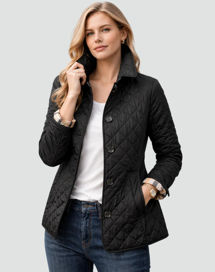 Women’s Quilted Jacket | Lightweight Button-Front Coat 0