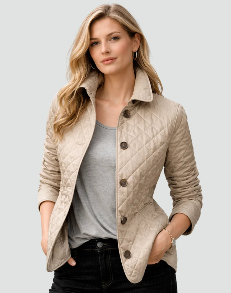 Women’s Quilted Jacket | Lightweight Button-Front Coat 2