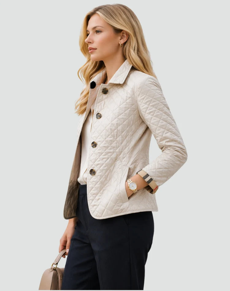 Women’s Quilted Jacket | Lightweight Button-Front Coat 6