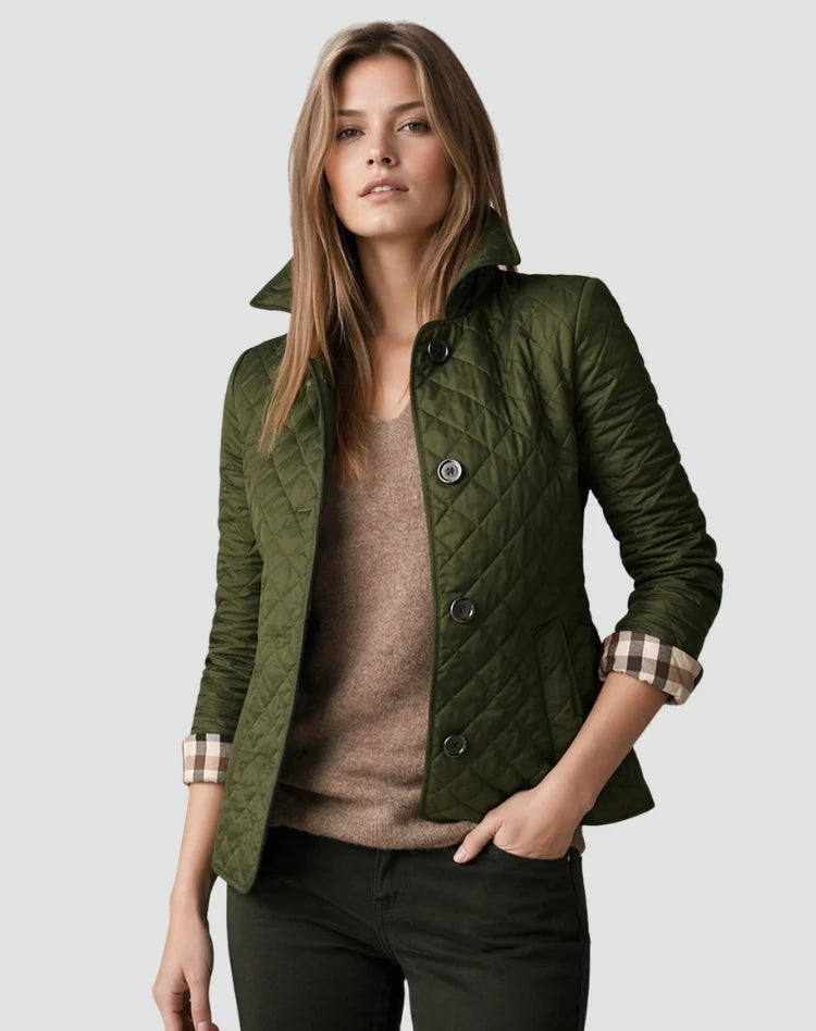 Women’s Quilted Jacket | Lightweight Button-Front Coat 8