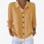 Women's Relaxed Knit Cardigan with Collared Button-Front 1