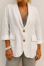 Women’s Relaxed Linen Blazer | Lightweight Casual Layer Jacket 0