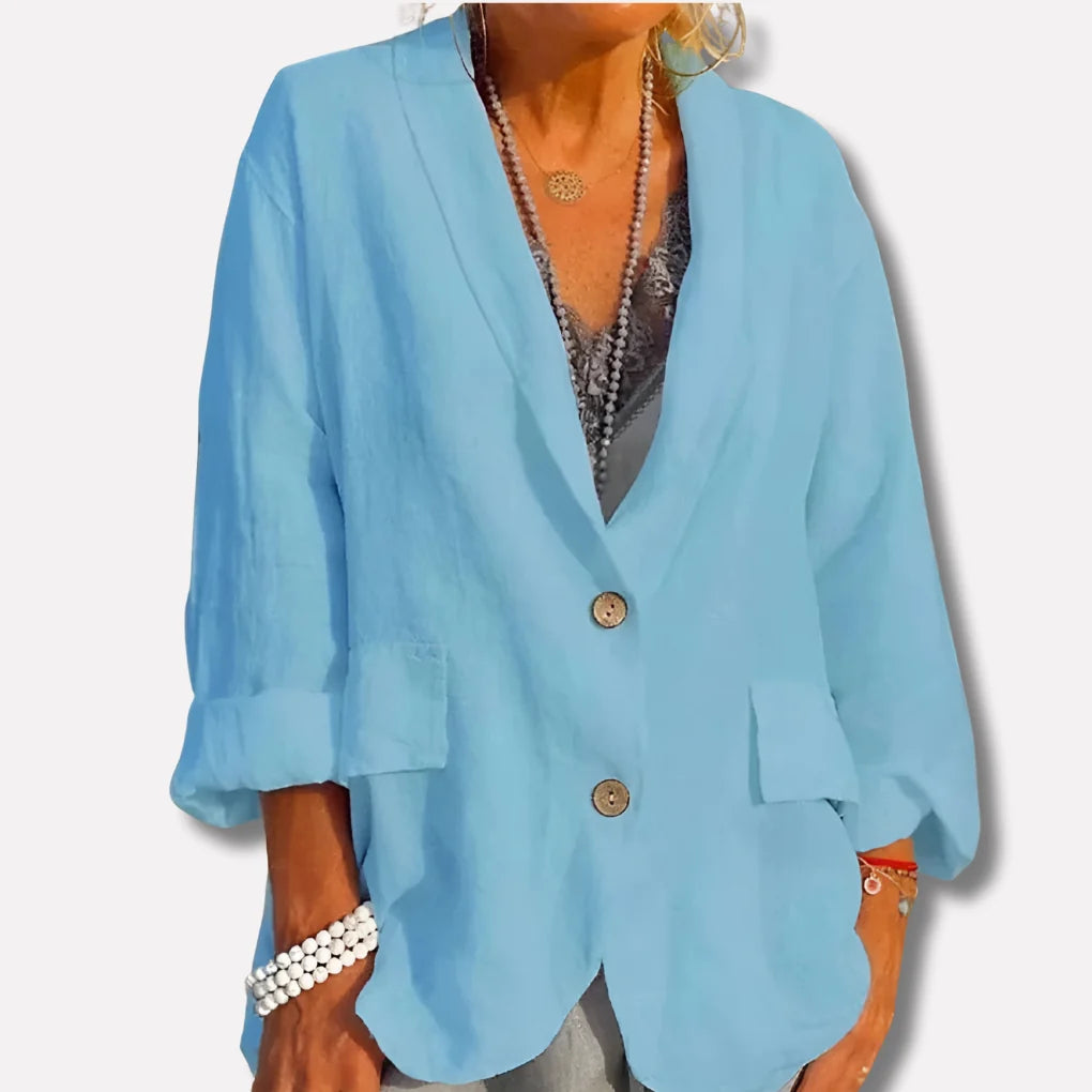 Women’s Relaxed Linen Blazer | Lightweight Casual Layer Jacket 3